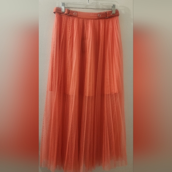 Armany Exchangelegant Coral Tulle Skirt - Picture 1 of 13